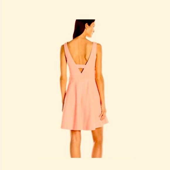 Betsey Johnson peach dress with back cutout fit and flare pink size 14 worn once - Picture 9 of 9